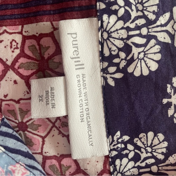 J. Jill Purejill 100% Organic Cotton Batik Patchwork design blouse top size 2X - Picture 9 of 11